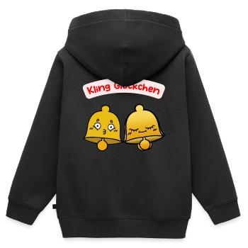 Glöckchen Glocken - Kinder Premium Organic Zip Hoodie - Schwarz - Hinten - AI Model Kid Male (0cm)