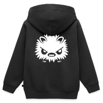 Stachelschwein - Kinder Premium Organic Zip Hoodie - Schwarz - Hinten - AI Model Kid Male (0cm)