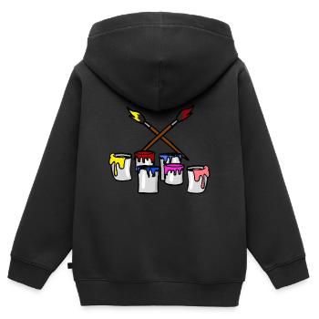 Pinsel Farbe Maler Künstler Arbeitsbereich Job - Kinder Premium Organic Zip Hoodie - Schwarz - Hinten - AI Model Kid Male (0cm)
