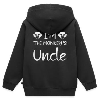 I'm The Monkeys Uncle - Kids Premium Organic Zip-up Hoodie - black - Back - AI Model Kid Male (0cm)