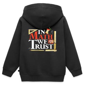 En mathématiques, nous faisons confiance aux mathématiciens mathématiciens - Sweat Premium à capuche zippé enfant bio - noir - Dos - AI Model Kid Male (0cm)