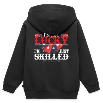 Lustiges Poker Bluffen Gambler Casino - Kinder Premium Organic Zip Hoodie - Schwarz - Hinten - AI Model Kid Male (0cm)