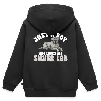 Silver Labrador Retriever Silver Lab - Kids Premium Organic Zip-up Hoodie - black - Back - AI Model Kid Male (0cm)