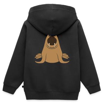Morse - Sweat Premium à capuche zippé enfant bio - noir - Dos - AI Model Kid Male (0cm)