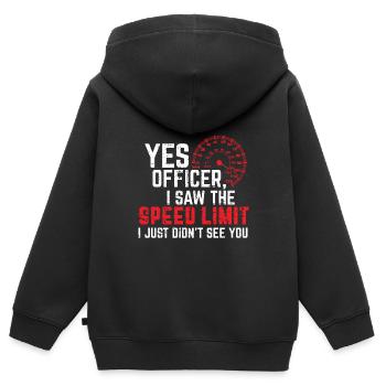 Yes Officer I Saw The Speed Limit Funny Car Lover - Kinder Premium Organic Zip Hoodie - Schwarz - Hinten - AI Model Kid Male (0cm)
