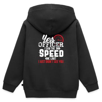 Yes Officer I Saw The Speed Limit Funny Car Lover - Kinder Premium Organic Zip Hoodie - Schwarz - Hinten - AI Model Kid Male (0cm)