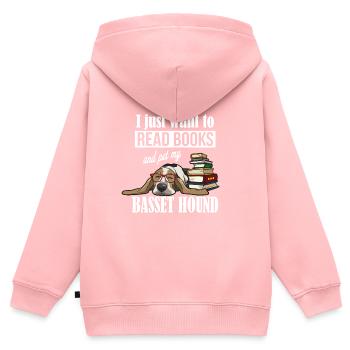 Basset Hound - Kids Premium Organic Zip-up Hoodie - rose - Back - AI Model Kid Female (0cm)