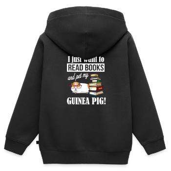 Meerschweinchen - Kinder Premium Organic Zip Hoodie - Schwarz - Hinten - AI Model Kid Male (0cm)