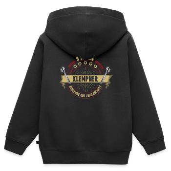 Klempner Sanitär lustig Geschenk Geburtstag - Kinder Premium Organic Zip Hoodie - Schwarz - Hinten - AI Model Kid Male (0cm)