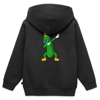 Tamponner le concombre Dab Dance Gift Birthday - Sweat Premium à capuche zippé enfant bio - noir - Dos - AI Model Kid Male (0cm)