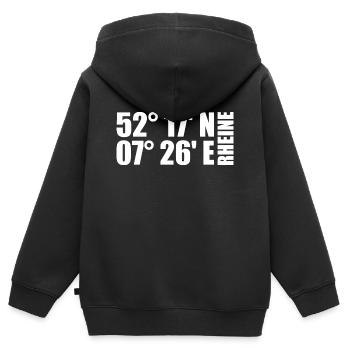 Rheine Koordinaten - Kinder Premium Organic Zip Hoodie - Schwarz - Hinten - AI Model Kid Male (0cm)
