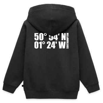 Coordonnées de Southampton - Sweat Premium à capuche zippé enfant bio - noir - Dos - AI Model Kid Male (0cm)