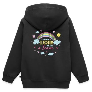In This Classroom We Are A Team - Kids Premium Organic Zip-up Hoodie - black - Back - AI Model Kid Male (0cm)