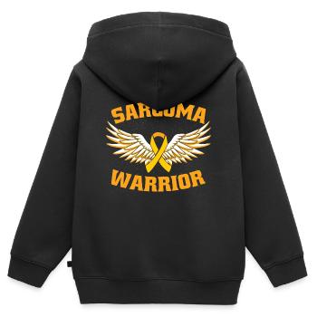 Sarkom-Krieger - Kinder Premium Organic Zip Hoodie - Schwarz - Hinten - AI Model Kid Male (0cm)