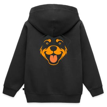 rottweiler - Sweat Premium à capuche zippé enfant bio - noir - Dos - AI Model Kid Male (0cm)