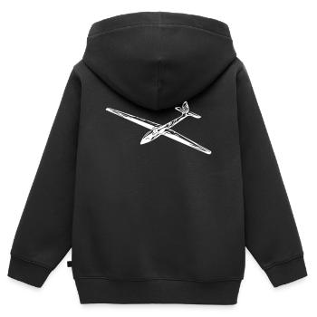 Segelflieger - Kinder Premium Organic Zip Hoodie - Schwarz - Hinten - AI Model Kid Male (0cm)