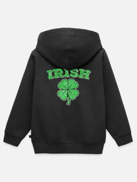 Irland irisch Ire - Kinder Premium Organic Zip Hoodie - Schwarz
