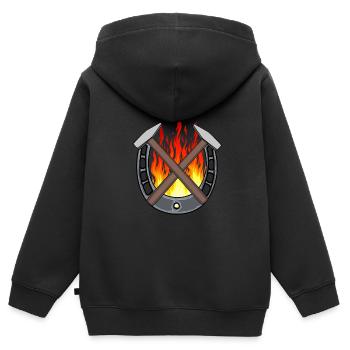 Hufeisen Berufe Schmied Hufschmied Gewerbe feurig - Kinder Premium Organic Zip Hoodie - Schwarz - Hinten - AI Model Kid Male (0cm)