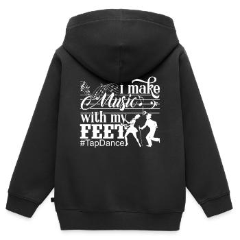 Tap Dancer Tap Dancer macht Musik mit meinen Füßen - Kinder Premium Organic Zip Hoodie - Schwarz - Hinten - AI Model Kid Male (0cm)