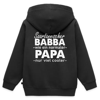 Saarländischer Papa Vater Vatertag Geschenk Saar - Kinder Premium Organic Zip Hoodie - Schwarz - Hinten - AI Model Kid Male (0cm)
