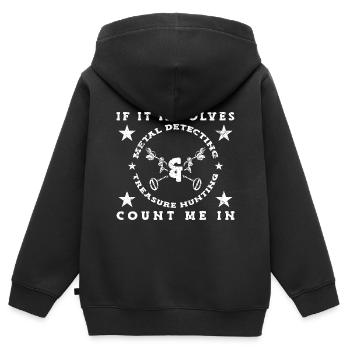 Treasure Hunter Treasure Hunt Metal Detector - Kids Premium Organic Zip-up Hoodie - black - Back - AI Model Kid Male (0cm)