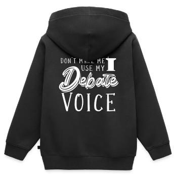 Debattieren Debatte Argumentieren - Kinder Premium Organic Zip Hoodie - Schwarz - Hinten - AI Model Kid Male (0cm)