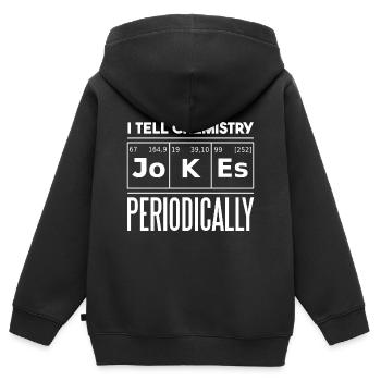 Je raconte des blagues de chimie périodiquement - Sweat Premium à capuche zippé enfant bio - noir - Dos - AI Model Kid Male (0cm)