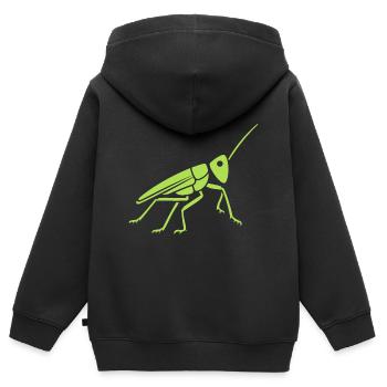 Sauterelle - Sweat Premium à capuche zippé enfant bio - noir - Dos - AI Model Kid Male (0cm)