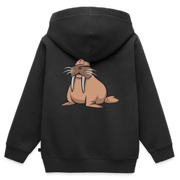 Morse - Sweat Premium à capuche zippé enfant bio - noir - Dos - AI Model Kid Male (0cm)
