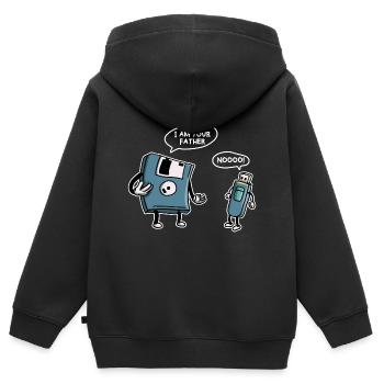 Disque USB Drôle de technologie de l’information - Sweat Premium à capuche zippé enfant bio - noir - Dos - AI Model Kid Male (0cm)