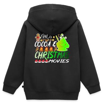 Hot Cocoa And Christmas Movie - Kids Premium Organic Zip-up Hoodie - black - Back - AI Model Kid Male (0cm)