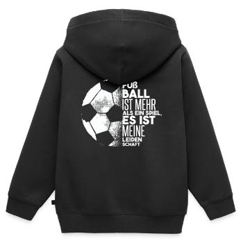 Fußball Ist Meine Leidenschaft - Kinder Premium Organic Zip Hoodie - Schwarz - Hinten - AI Model Kid Male (0cm)
