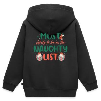 Dabbing Noël Offensif Noël Rude - Sweat Premium à capuche zippé enfant bio - noir - Dos - AI Model Kid Male (0cm)