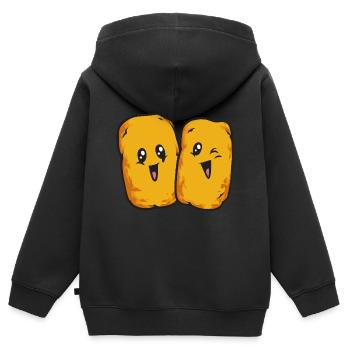 Chicken Nugget Liebhaber Chicken Nuggets - Kinder Premium Organic Zip Hoodie - Schwarz - Hinten - AI Model Kid Male (0cm)