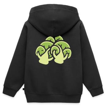 Chou de Bruxelles - Sweat Premium à capuche zippé enfant bio - noir - Dos - AI Model Kid Male (0cm)