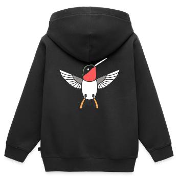 Kolibri - Kinder Premium Organic Zip Hoodie - Schwarz - Hinten - AI Model Kid Male (0cm)