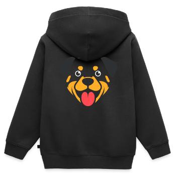 rottweiler - Sweat Premium à capuche zippé enfant bio - noir - Dos - AI Model Kid Male (0cm)