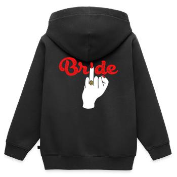 Mariage mariage majeur mariage - Sweat Premium à capuche zippé enfant bio - noir - Dos - AI Model Kid Male (0cm)
