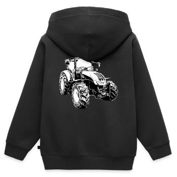 Steyr Traktor Steyr Austria /Landwirt / Dorfkind - Kinder Premium Organic Zip Hoodie - Schwarz - Hinten - AI Model Kid Male (0cm)