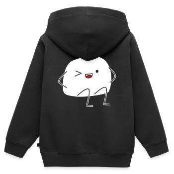 Stein Schere Papier - Kinder Premium Organic Zip Hoodie - Schwarz - Hinten - AI Model Kid Male (0cm)
