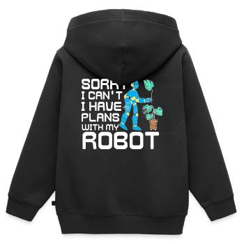 Robot robotique Robotique - Sweat Premium à capuche zippé enfant bio - noir - Dos - AI Model Kid Male (0cm)
