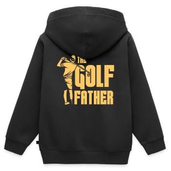 The Golf Father - Sweat Premium à capuche zippé enfant bio - noir - Dos - AI Model Kid Male (0cm)
