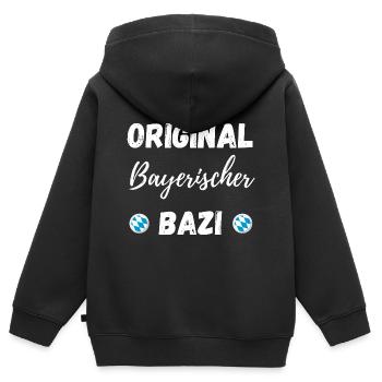 Original Bayerischer Bazi Bayern Lustiger Spruch - Kinder Premium Organic Zip Hoodie - Schwarz - Hinten - AI Model Kid Male (0cm)