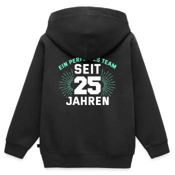25. Hochzeitstag Silberhochzeit - Kinder Premium Organic Zip Hoodie - Schwarz - Hinten - AI Model Kid Male (0cm)