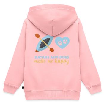 Kajak Kajakfahren - Kinder Premium Organic Zip Hoodie - Rosa - Hinten - AI Model Kid Female (0cm)