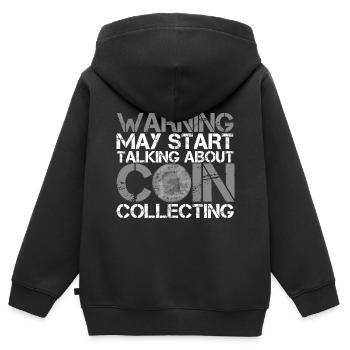 Les collectionneurs de pièces collectent des pièces - Sweat Premium à capuche zippé enfant bio - noir - Dos - AI Model Kid Male (0cm)