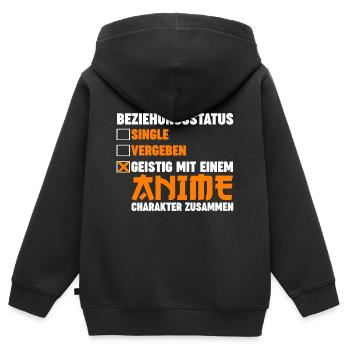 Beziehungsstatus Anime - Kinder Premium Organic Zip Hoodie - Schwarz - Hinten - AI Model Kid Male (0cm)