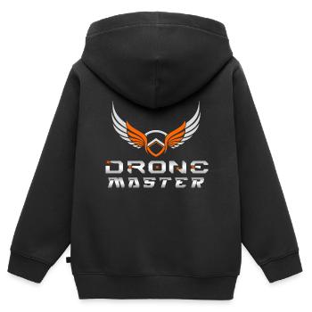 Drone Drones Drone Flight Drone Pilot - Sweat Premium à capuche zippé enfant bio - noir - Dos - AI Model Kid Male (0cm)