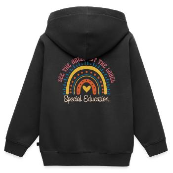Voir le Capable Pas Le Label Spécial Ed - Sweat Premium à capuche zippé enfant bio - noir - Dos - AI Model Kid Male (0cm)