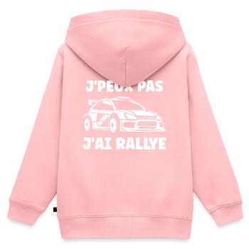 Humour pilote de rallye - Sweat Premium à capuche zippé enfant bio - rose - Dos - AI Model Kid Female (0cm)